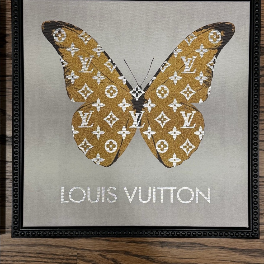 Louis Vuitton & Chanel Butterfly Logo Wall Art Duo - Black & Gold - Picture 2 of 5